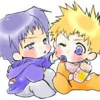 Baby Sasuke torturing baby Naruto